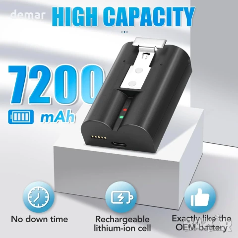 7200mAh 2 броя акумулаторни батерии за Ring и зарядно с LED дисплей, снимка 2 - Друга електроника - 50907584