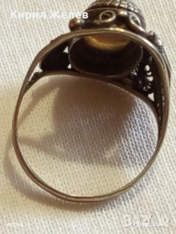 Сребърен пръстен филигранна изработка с камък ОПАЛ майсторска ръчна изработка 31616, снимка 10 - Пръстени - 52854371