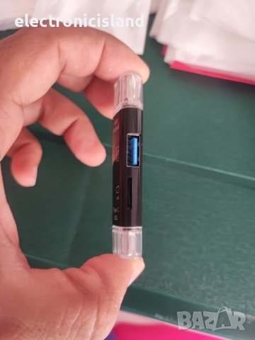 Универсален метален Четец на карти с памет 5 в 1, USB, Type C, Micro USB, SD TF, OTG, снимка 9 - USB Flash памети - 40101717