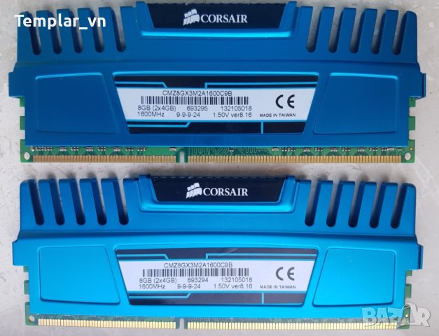 Corsair Vengeance Blue 4x4 GB DDR3 1600, снимка 3 - RAM памет - 40940577