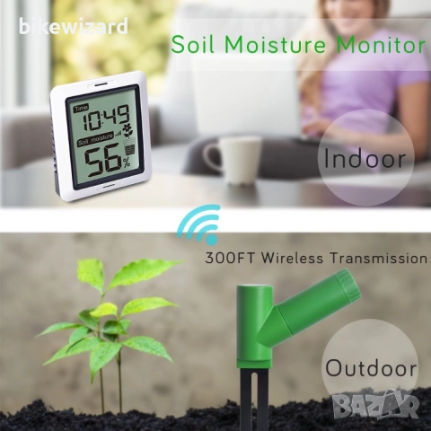 Тестер за влажност на почвата с цифров LCD дисплей за растения на закрито и открито – WH0291 НОВО, снимка 4 - Градински инструменти - 52698247