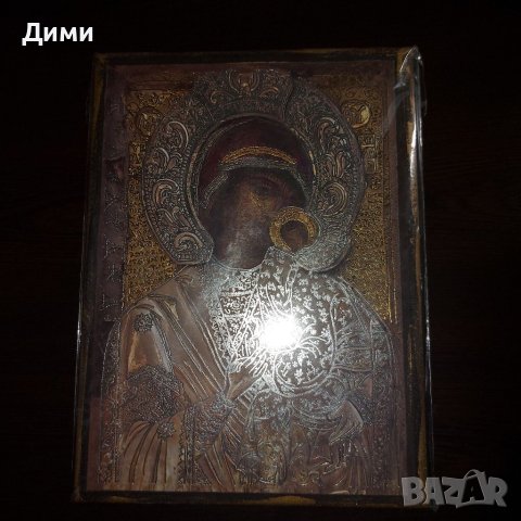 Дървена Икона на Дева Мария , снимка 5 - Антикварни и старинни предмети - 40510678