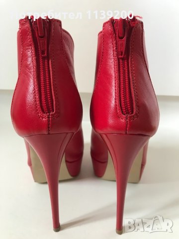 Osmose 36 червени боти платформа сандал естествена кожа висок ток, снимка 5 - Дамски елегантни обувки - 34479485