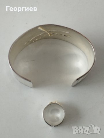 Посребрена гривна+ 2 бр.посребрени пръстени с родиево покритие., снимка 7 - Гривни - 39500459