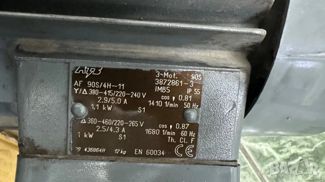 Австрийски Електродвигател ATB 1.1kW (1410 rpm) - Трифазен, снимка 2 - Електродвигатели - 53509042