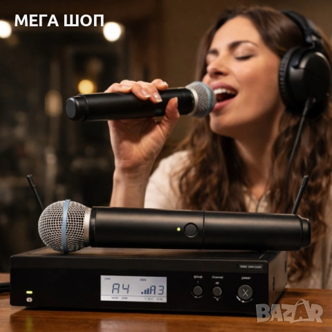 Професионален безжичен вокален микрофон за сцена и студио BLX