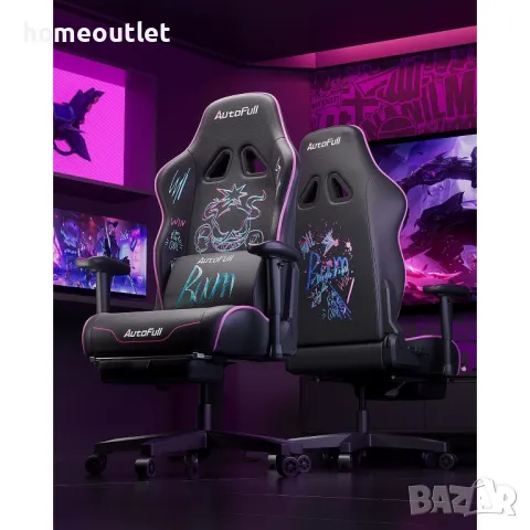 ПРОМОЦИЯ Геймърски стол с ергономичен дизайн и графити AF111BSA-EU, снимка 4 - Столове - 48942584