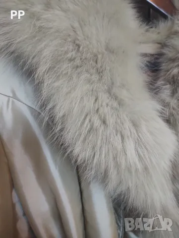 Дамско палто с естествен пух, снимка 4 - Палта, манта - 49270453