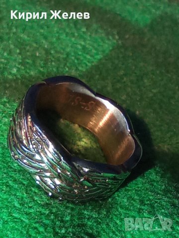 МОДЕН СТОМАНЕН АРТ ДИЗАЙН НОВ ПРЪСТЕН МАРКИРАНА НЕРЪЖДАЕМА СТОМАНА ТИП ХАЛКА 24980, снимка 3 - Пръстени - 34424656