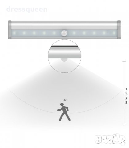 0016 LED лампа с акумулаторна батерия и сензор за движение с дължина 19 и 37 см., снимка 12 - Лед осветление - 34268760