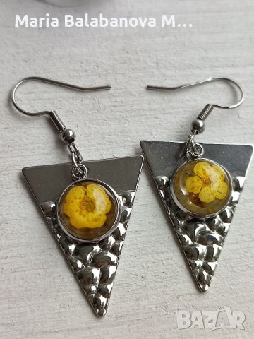 Бижута от епоксидна смола и естествени цветя.Ръчноизработени., снимка 4 - Бижутерийни комплекти - 40921406