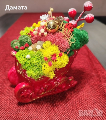 Коледни кашпи със скандинавски мъх , снимка 6 - Коледни подаръци - 52888394