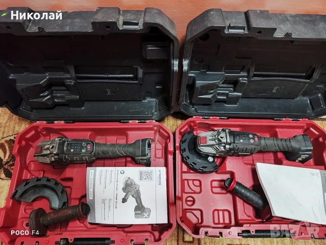 За части/ремонт! 2бр.Акумулаторен ъглошлайф Parkside PWSAP 20 Li E6