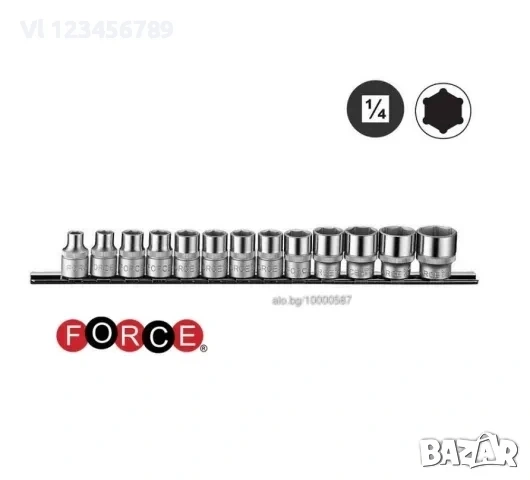 Вложки 6-стенни от 4 до 14мм 1/4 13части 