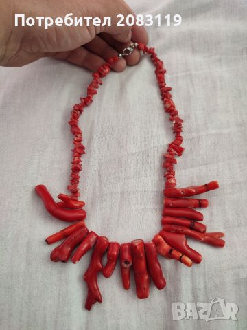 Гердан от червен корал естествен, снимка 2 - Колиета, медальони, синджири - 40933488