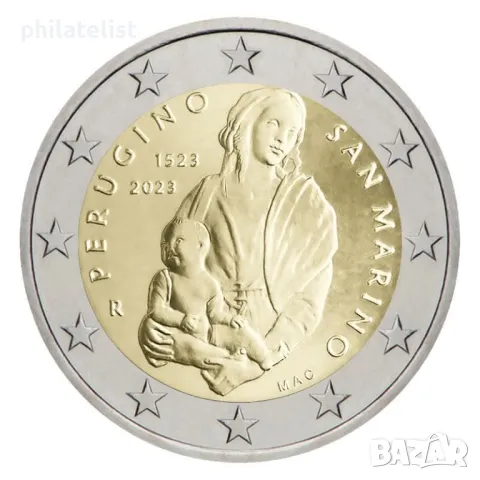 Сан Марино 2023 - 2 евро - 500 години от смъртта на Пиетро Перуджино BU, снимка 5 - Нумизматика и бонистика - 48928192