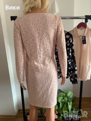Розово рокля от дантела, снимка 5 - Рокли - 40914436