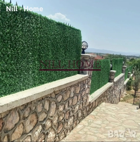 Поцинкована Мрежа с декорация ( ИЗКУСТВЕНА ТРЕВА ) 4 мм. Тел / 40 мм. Око, снимка 2 - Огради и мрежи - 52303268