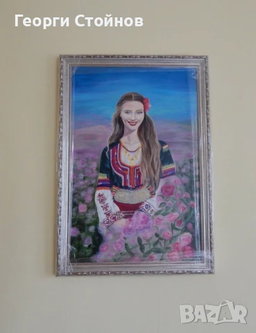 Авторска картина "Българка" акрилни бои на платно 40/60, снимка 4 - Картини - 50759970