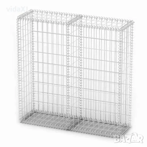 vidaXL Габион кошница с капаци, поцинкована тел, 100x100x30 см, снимка 4 - Огради и мрежи - 56146014