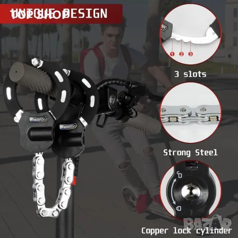 Ключалка против кражба, снимка 4 - Аксесоари за велосипеди - 49511675