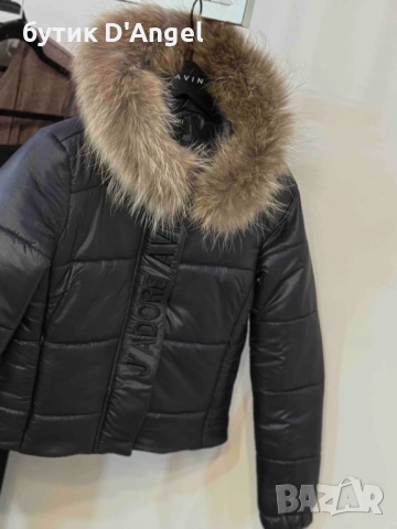 AVIN Яке Black с бродерия и ест. кожа, снимка 2 - Якета - 52800627