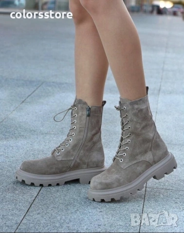 Равни боти - визон ЕСТЕСТВЕН велур - 38803 , снимка 2 - Дамски боти - 34641268