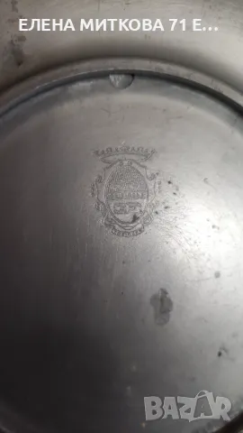 2 немски калаени чинии 32 см с флорални мотиви, снимка 4 - Други ценни предмети - 50282979