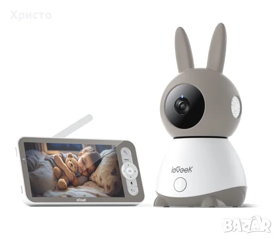 Бебефон ieGeek Baby 1T, 2K Smart Video Monitor, 5” HD дисплей, Night Vision, Two-Way Audio