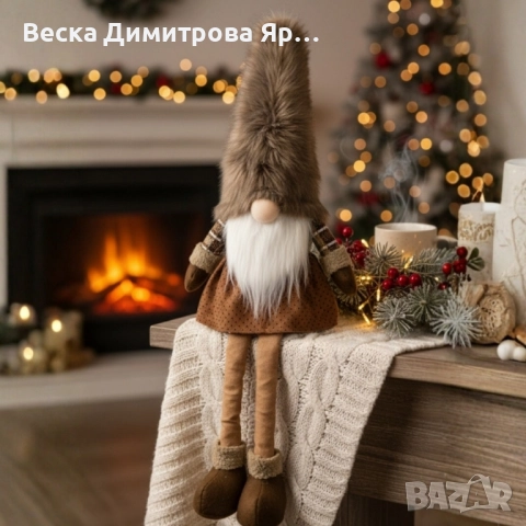 Коледна декоративна кукла с дълги крака - идеална за празничен декор или подарък, снимка 4 - Декорация за дома - 52091983