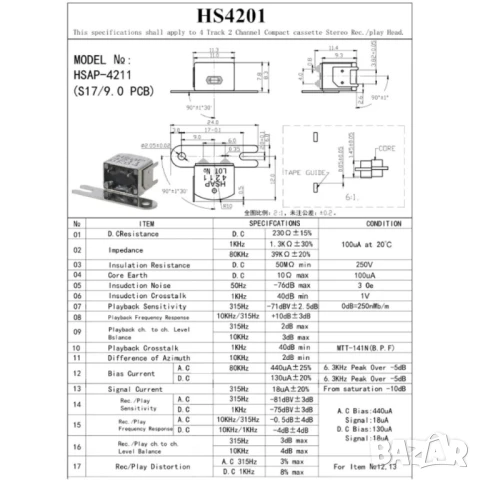 Магнитна глава за касетофон / дек, снимка 8 - Друга електроника - 50502113