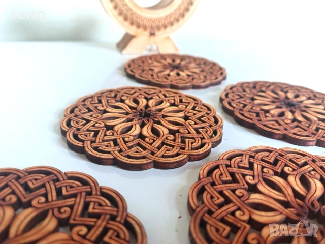 Страхотни Дървени Подложки Със Стойка, снимка 5 - Декорация за дома - 53518565