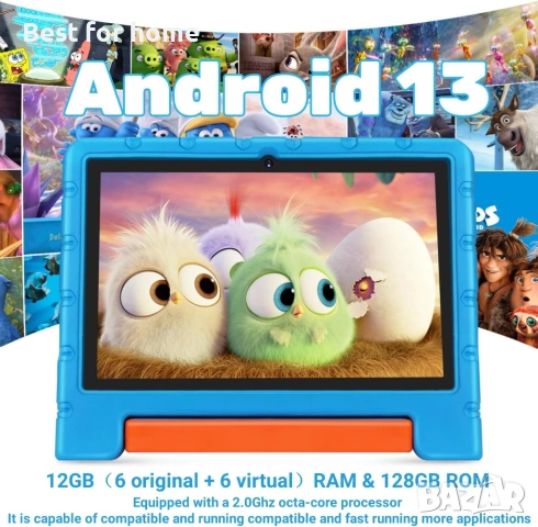Детски таблет ZIOVO 10 инча Android 13 256GB, снимка 4 - Таблети - 53843389