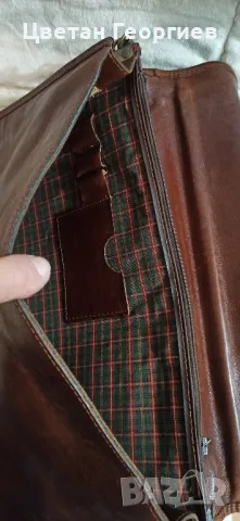стара мъжка кожена бизнес чанта за документи BURKLEYS, снимка 9 - Чанти - 49104183