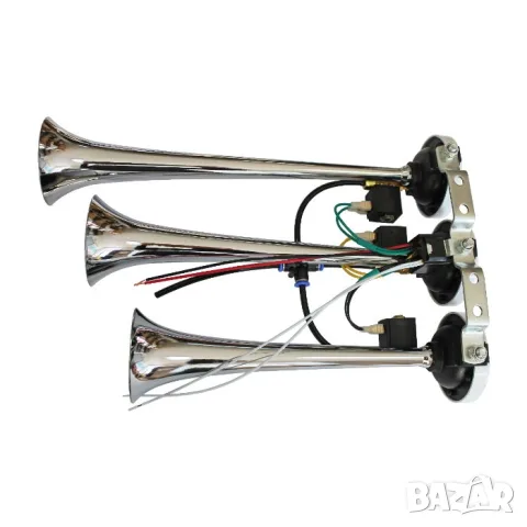 Тройна въздушна тромба 12V с реле и бърза връзка, снимка 4 - Аксесоари и консумативи - 55865405