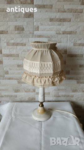 Голяма стара мраморна лампа - нощна лампа - 1970 година, снимка 3 - Антикварни и старинни предмети - 35826840