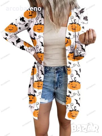 Модна дамска лека жилетка с щампа на Halloween, 6цвята - 023, снимка 2 - Жилетки - 41706912