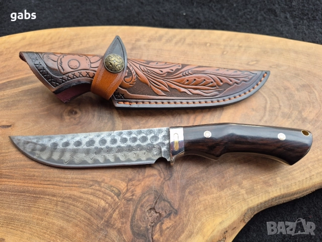 Ловен нож дамаска стомана,LN427, снимка 3 - Ножове - 52492194