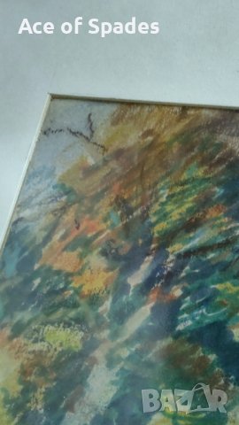 1945 Картина Пейзаж Пастел На Георги Йорданов Гогата  -Ян Мърквичка Коста Петров Димитър Арнаудов , снимка 3 - Антикварни и старинни предмети - 42003251