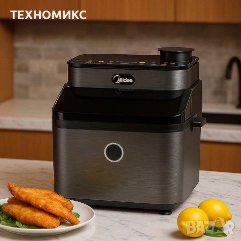 Еър Фрайър Midea DualTaste Air Fryer MF-CY75C2 – 7L капацитет, снимка 16 - Други - 51792223