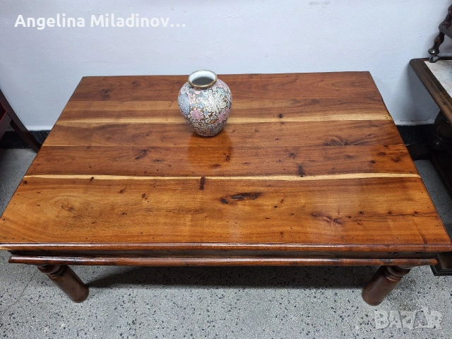 Маса за всекидневна орех и ковано желязо , снимка 8 - Маси - 53696231