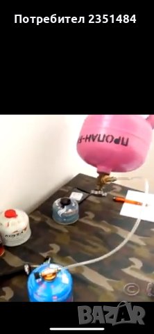 Адаптор с кранче маркуч за зареждане и пълнене на туристически газови флакони с резба 7/16, снимка 1