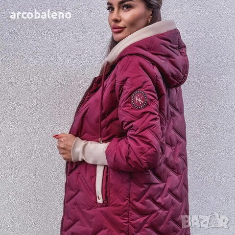 Дамско ватирано яке с качулка