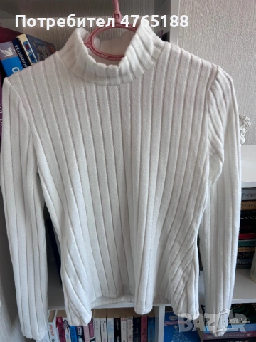 Блуза тип поло Бяла 