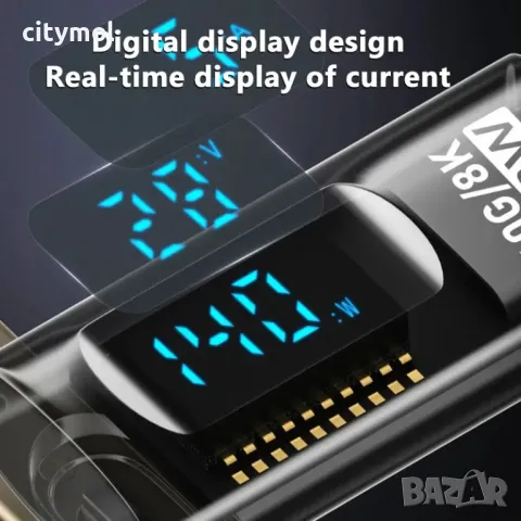 90 градусов USB C към USB C адаптер с LED дисплей, 8К, 40 Gbps 140 W, Power Meter, USB4 Thunderbolt, снимка 6 - Други - 49083032