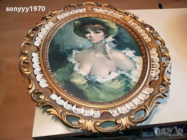 КАРТИНА КРАСИВА МАДАМА 70Х60СМ 0604221852, снимка 3 - Антикварни и старинни предмети - 36368464