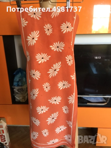 Копринен шал с флорален десен, снимка 6 - Шалове - 51759080