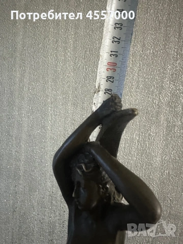 Антикварна бронзова скулптура „Арт Нуво“ – подпис Pierre Roche (30 см), снимка 2 - Антикварни и старинни предмети - 53087519