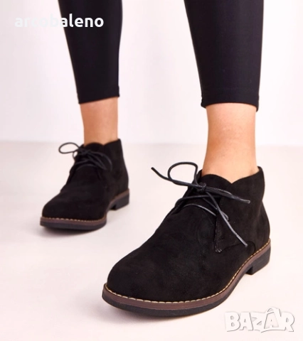 Черни дамски равни боти до глезена от Lauda, снимка 2 - Дамски боти - 52101693