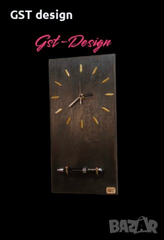 Часовник Стенен Топ Дизайнерски Ръчна изработка Уникат Дърво и златни Veri писци, снимка 3 - Стенни часовници - 41246366